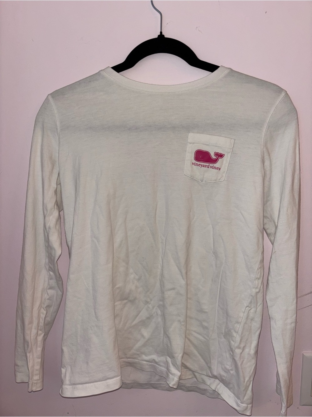 Vineyard Vines White Tee with Pink Logo